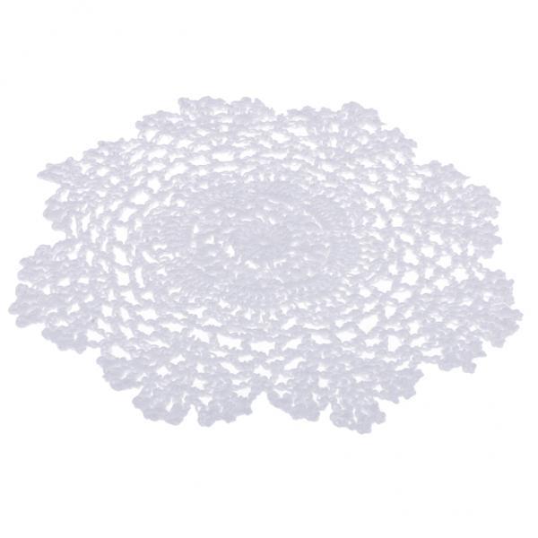 4x1 Piece White Handmade Crochet Cotton Lace Table Placemats Doilies 20cm