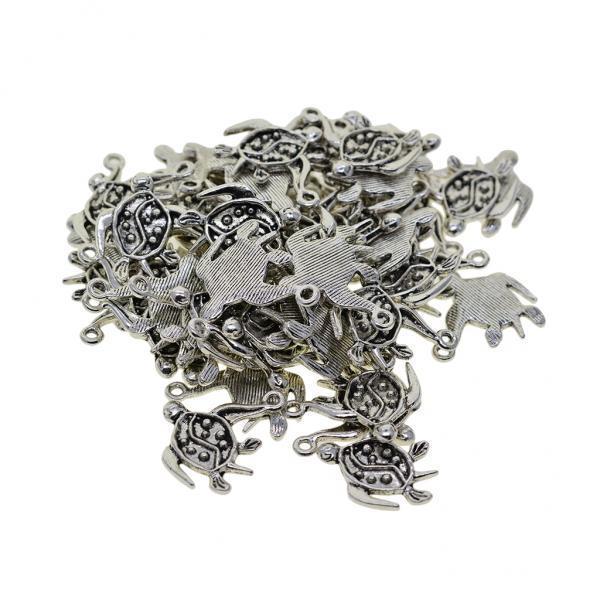 4x50pcs Tibetan Silver turtle tortoise charms pendants Jewelry Making DIY