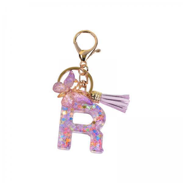 3xResin Keychain Ornaments Girls Women Gifts English Alphabet Keyring Keychain R