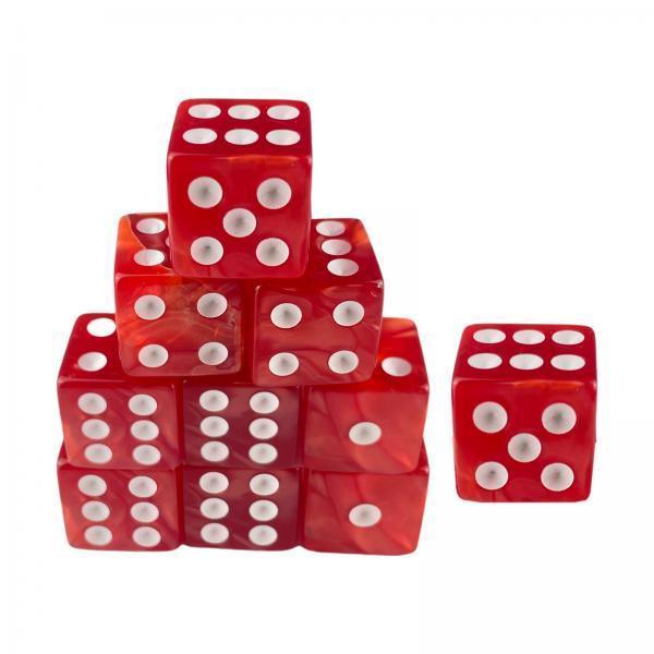 4x10x 6 Sided Dices Set Entertainment Toys 16mm Dices for Table Game Card Game Red