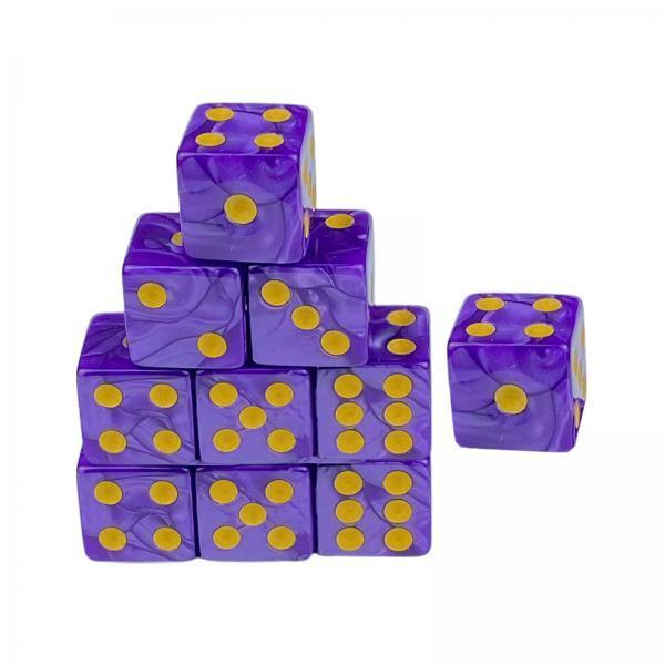 4x10x 6 Sided Dices Set Entertainment Toys 16mm Dices for Table Game Card Game Amaranth