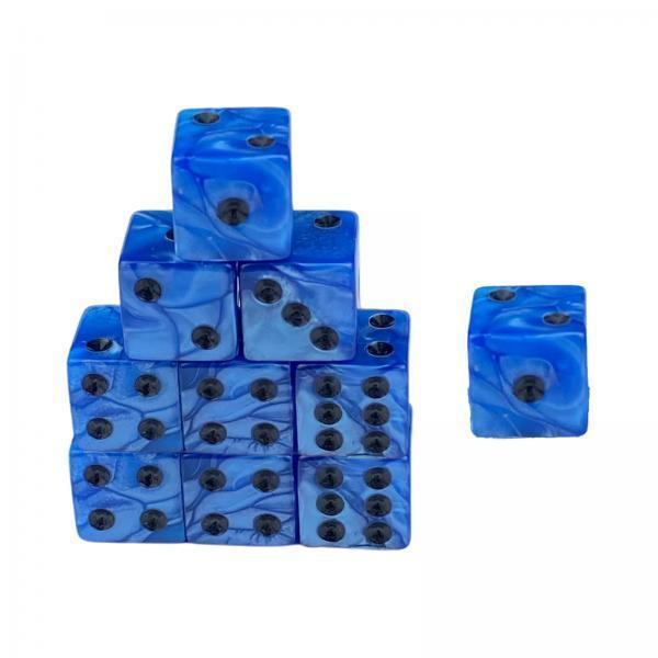 4x10x 6 Sided Dices Set Entertainment Toys 16mm Dices for Table Game Card Game Blue