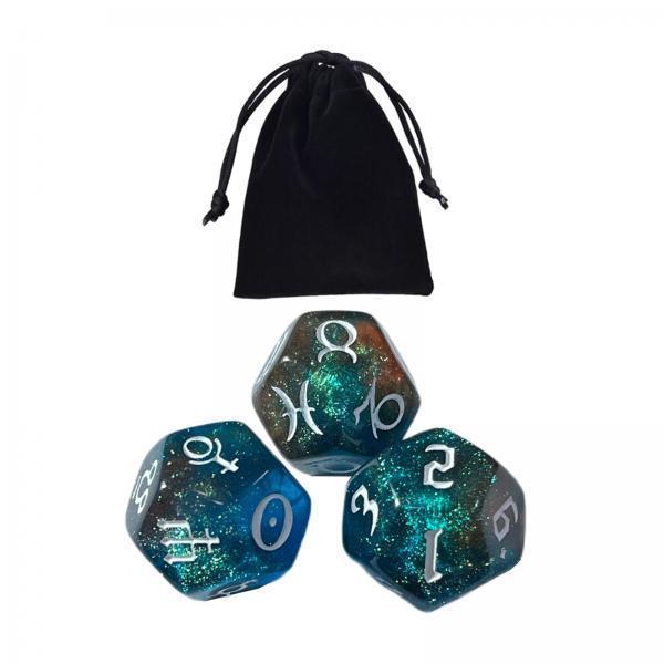 2x3Pcs Acrylic Astrological Dice Constellation Dice for gifts Style D