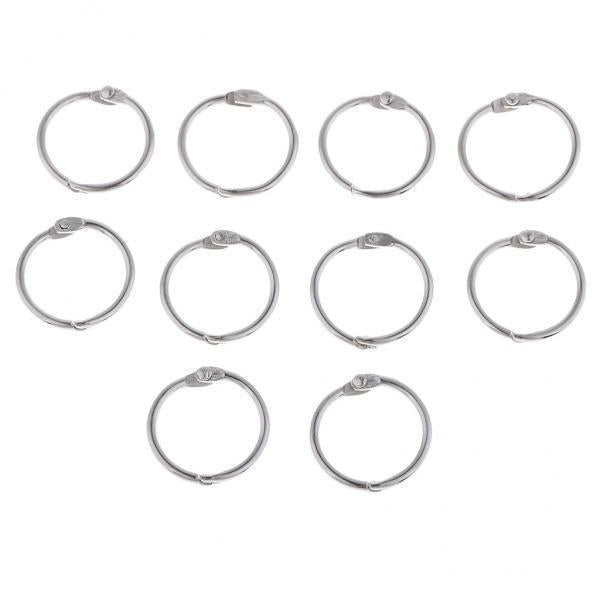 2x10 Pieces 2cm Album Binder Spiral Ring Refillable Loose Leaf Rings Silver