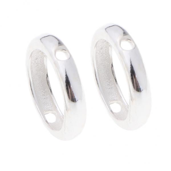 3x2 Pieces 925 Sterling Silver Round Frame Bead Fine Jewelry Findings DIY S