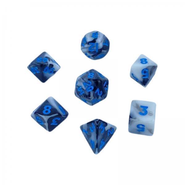 3x7 Pieces Portable Polyhedron Dices Set Multicolour Dices Set for Board Game Blue
