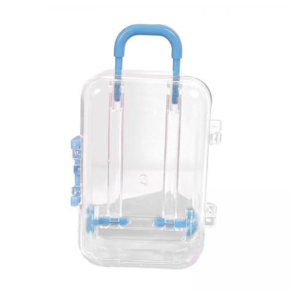 2xJewelry Organiser Suitcase Shape Portable Treasure Chest Box Keepsake Blue
