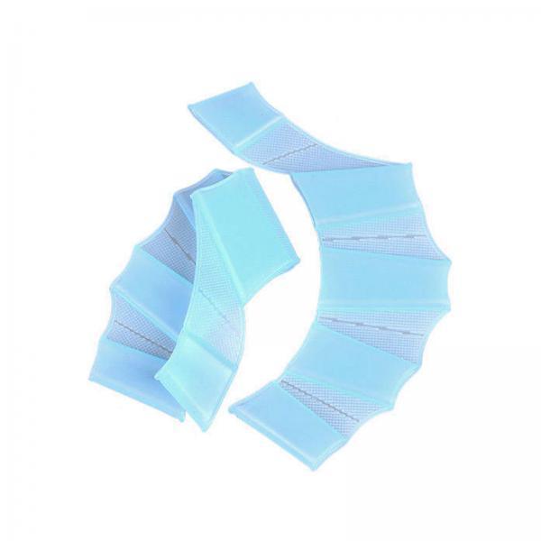 4xSwimming Hand Fins Webbed Swimming Gloves for Diving Swimming Water Exercise Blue M Women