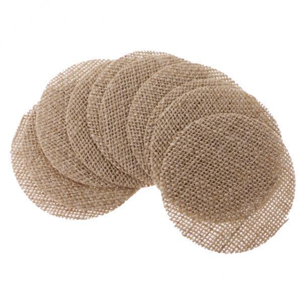 3x10Pieces Rustic Burlap Hessian Jute Round Pieces Sewing Craft DIY brown