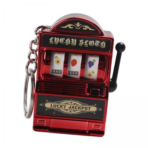 4xMini Slot Machine Keychain Festival Novelty Mini Arcade Game Toy for Boy Men Red