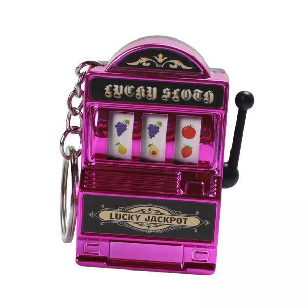 2xMini Slot Machine Keychain Festival Novelty Mini Arcade Game Toy for Boy Men Violet