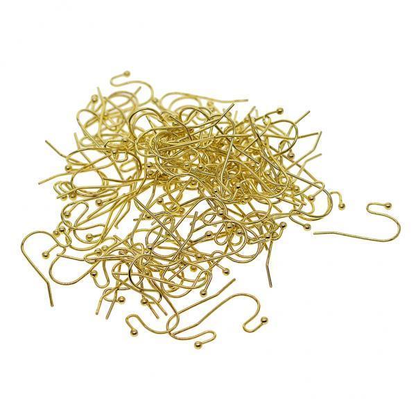 4x100pcs Brass Earring Hooks Fish Hook Ear Wires French Wire Hooks Black
