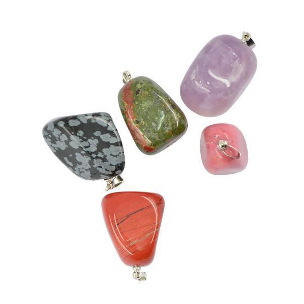 2x5Pcs Colorful Free Nuggets Shaped Gemstone Charms Beads Pendant DIY Making
