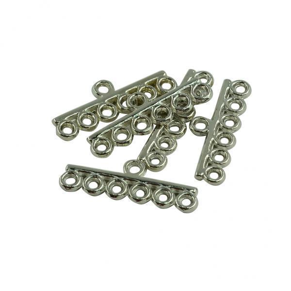 2x50 Pieces 6 Strand Hole Crimp End Bar Beads Jewelry Connector Jewelry Making