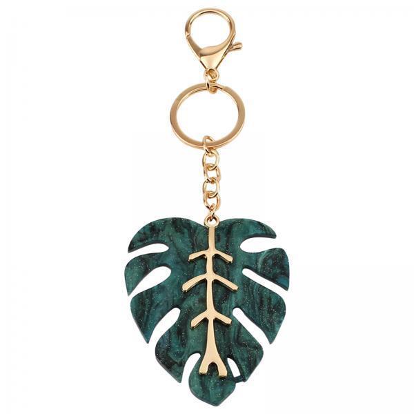 2xFashion Leaf Key Chain Men Boys Key Chain Hooks Gift Women Blue