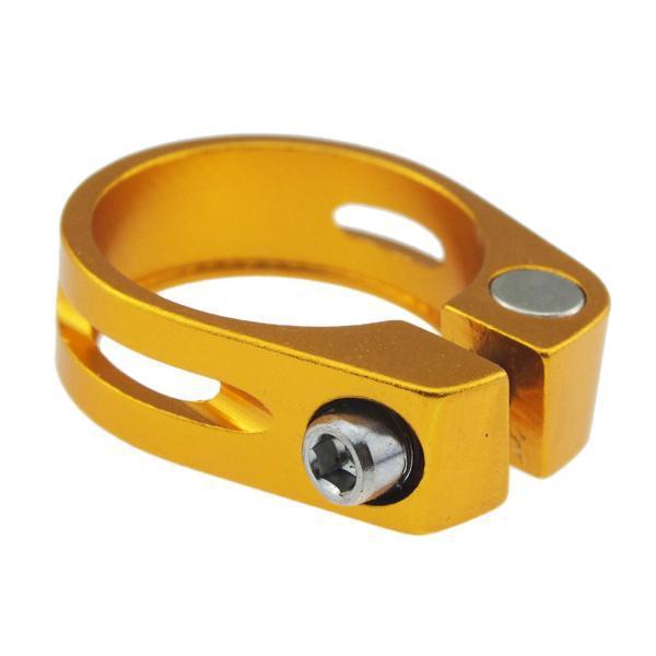 2x31.8mm SeatPost Clamp Tube Clip Quick Release Mountain Road Bike Part Golden