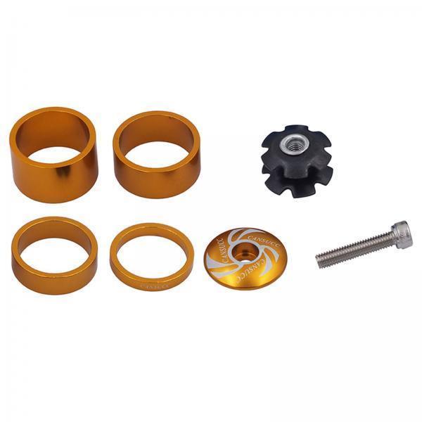 2xBikes Headset Spacers Front Fork Washers for Stem 1-1/8 Gold"