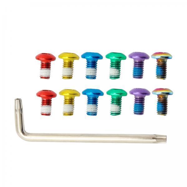 4x12x Bike Disc Brake Rotor Bolt M5x9mm T25 Screw Water Cage Mount Bolt Mixed Color