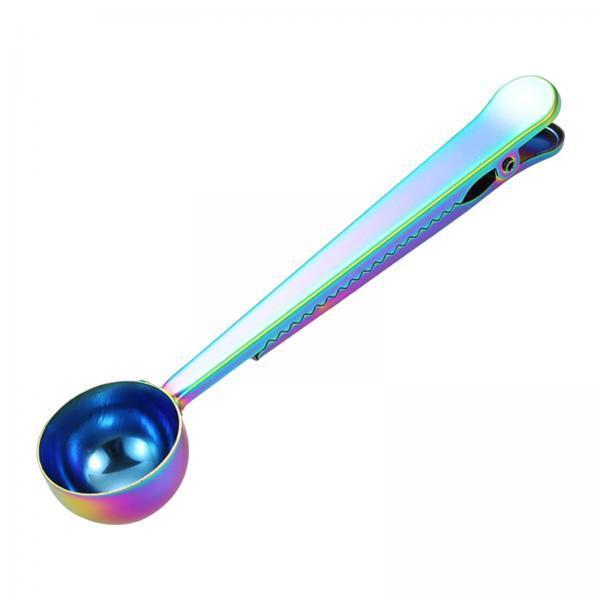 2xStainless Steel Coffee Scoop Clip Long Handle for Ground Coffee, Tea Spices