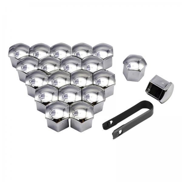 2x20 Pieces Car Wheel Nut Caps Covers Anti Rust Wheel Rim Cover Wheel Nut Caps Silver 17mm