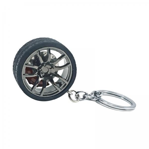 4xMini Cute Tire Keyring Creative Automobile Car Parts Model Key Chains Lovers Black