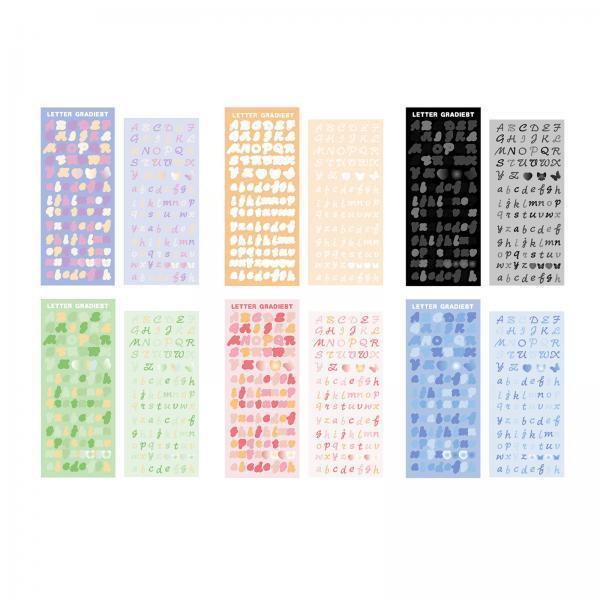 2x6 Sheets Colorful Number Letter Stickers Assorted Arts Crafts Postcards
