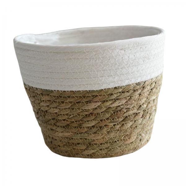 3xStraw Planter Basket with Liners Plant Containers for Grocery S