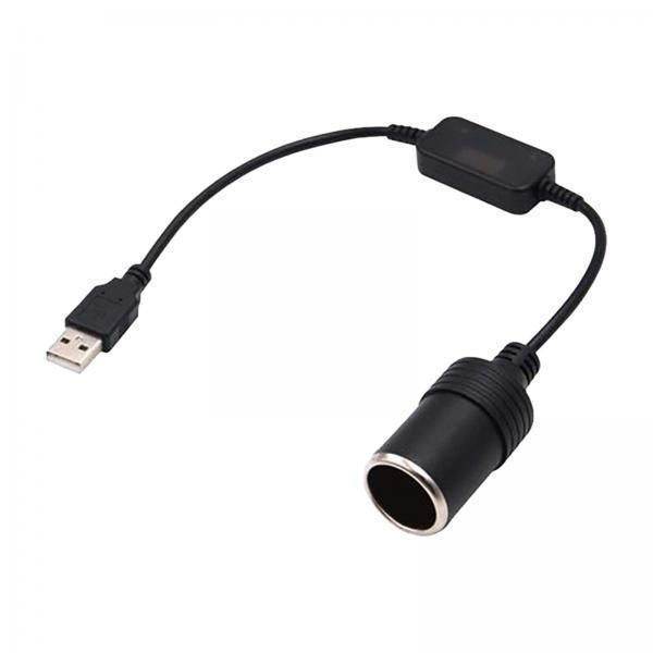 4xUSB A Male to 12V Car Cigarette Lighter Socket Female Converter Cable 10W 0.6 meters