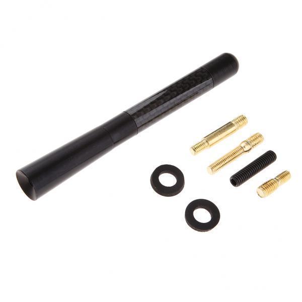 2x12cm Car Radio Stubby Signal Antenna Aerial Roof AM FM Booster Mast Black