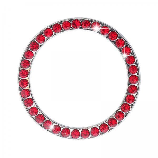 4xBling Rings Shiny Start Button Rhinestone Ignition Push Button Trim Red
