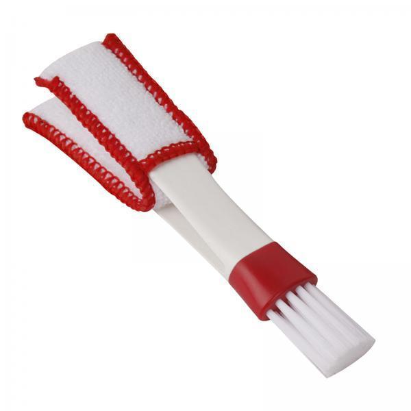 2xCar AC Vent Brush Window Blinds Dust Cleaner Duster Cleaning Brush Red White