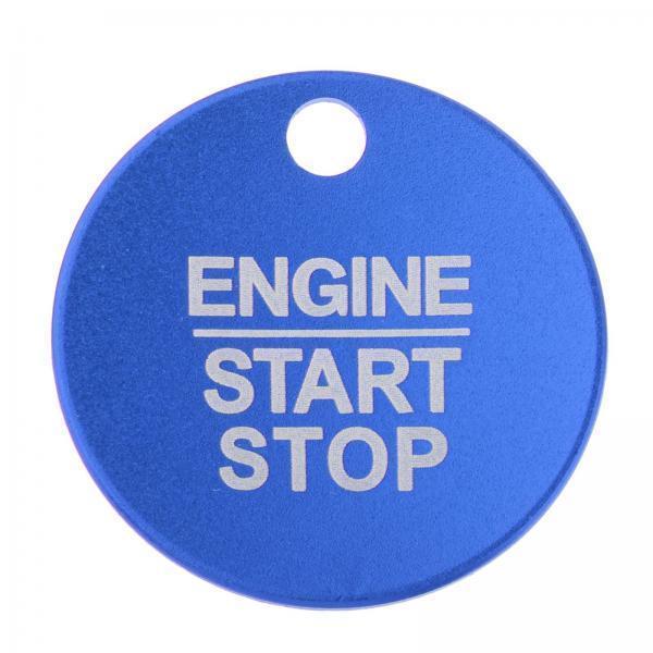 3x Car Engine Interior Start Stop Button Sticker Trim Start Stop Blue