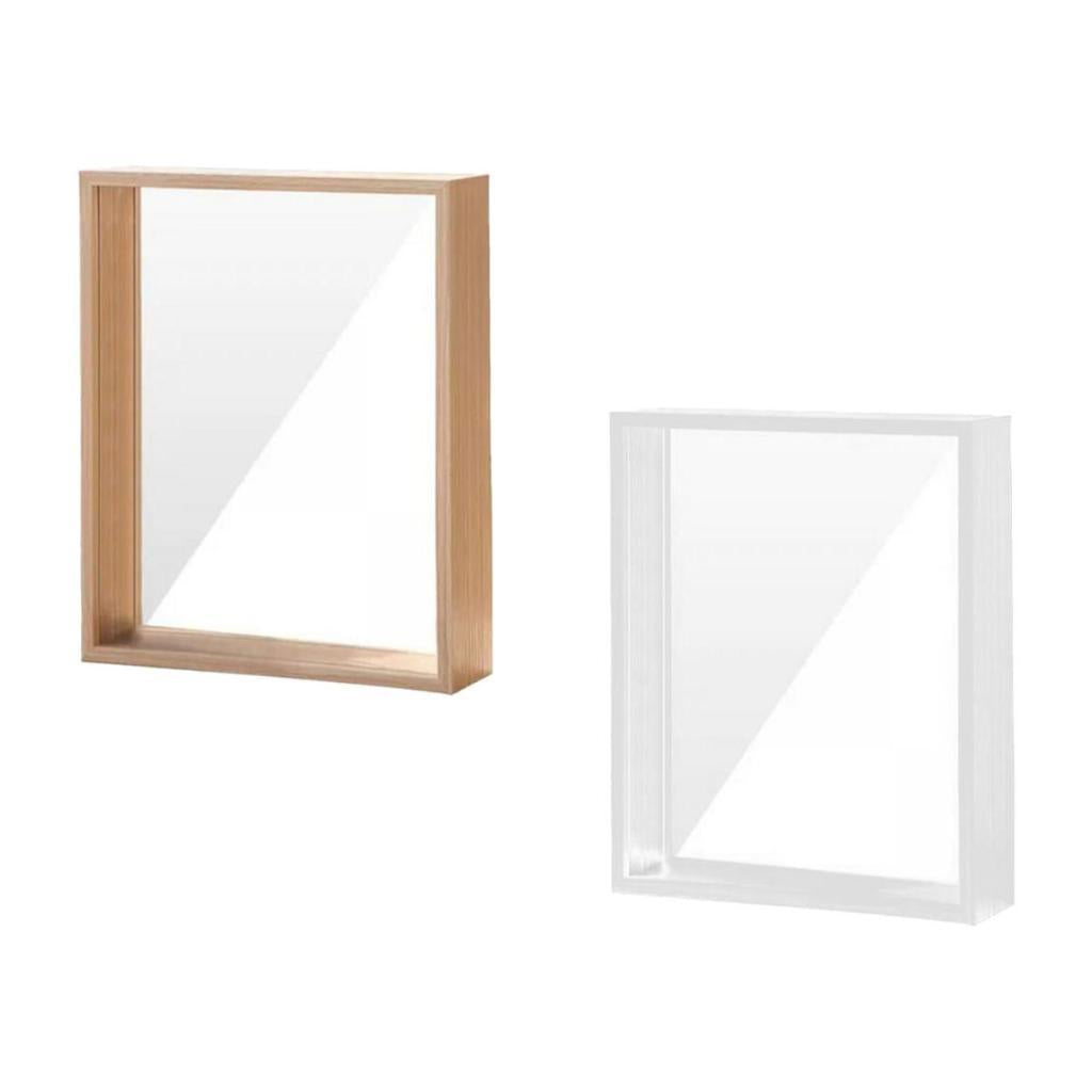 Shadow Box Frames Floating Photo Frames for Graduation Award Wood and White+Wood