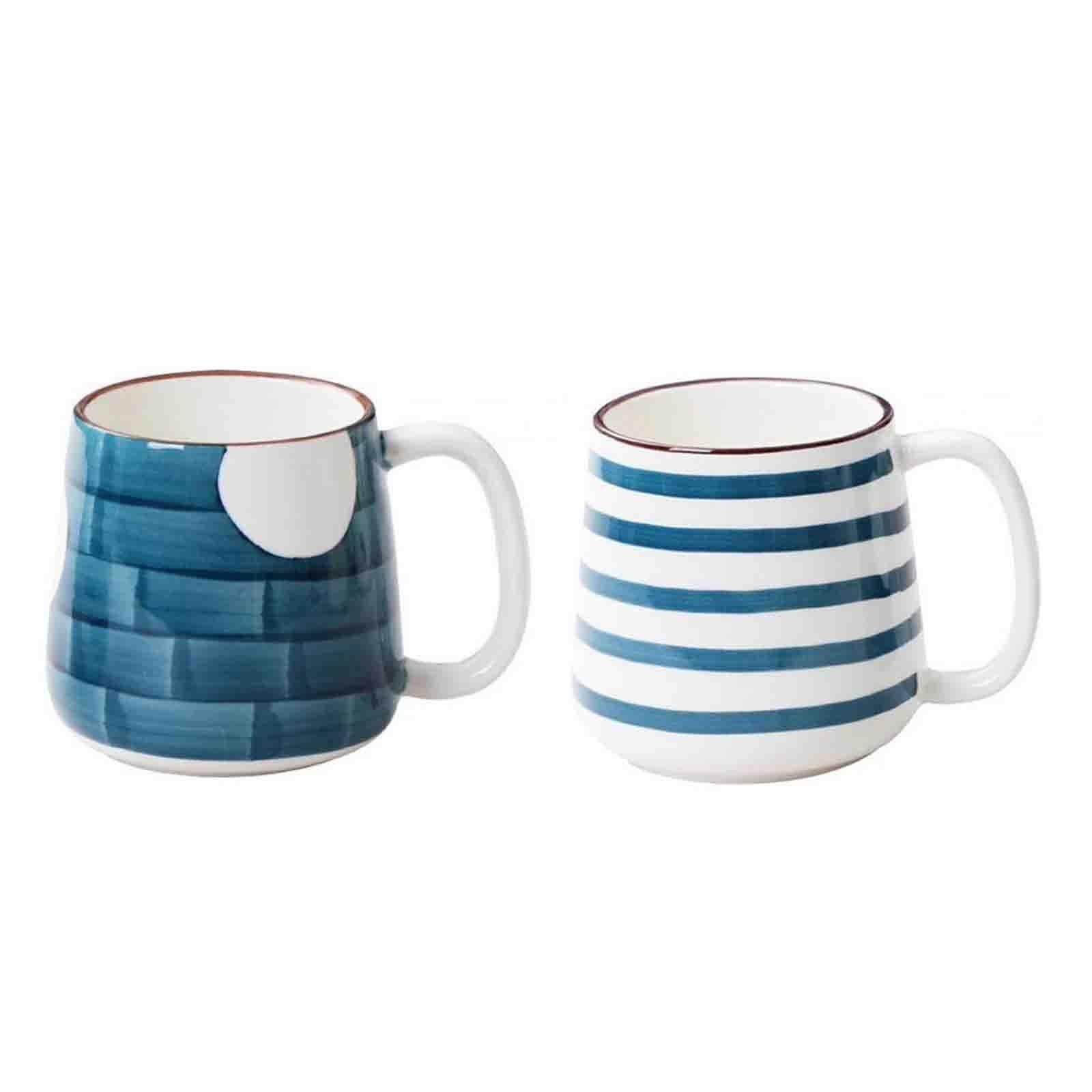 2pcs Father's Day Gift Mug with Handle 480ml Hand Painted Mug for Dad