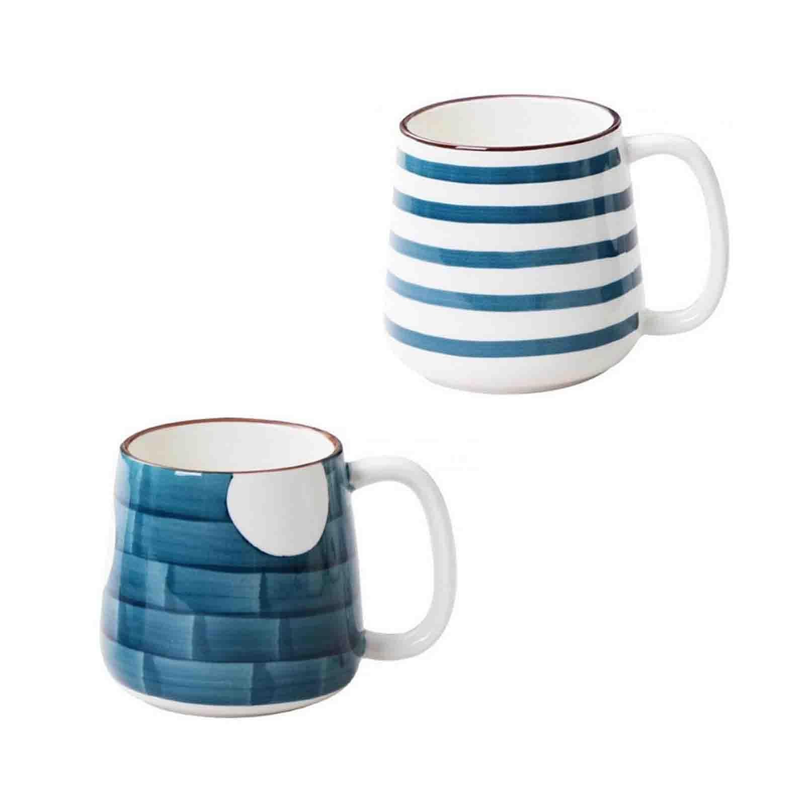 2pcs Father's Day Gift Mug with Handle 480ml Hand Painted Mug for Dad