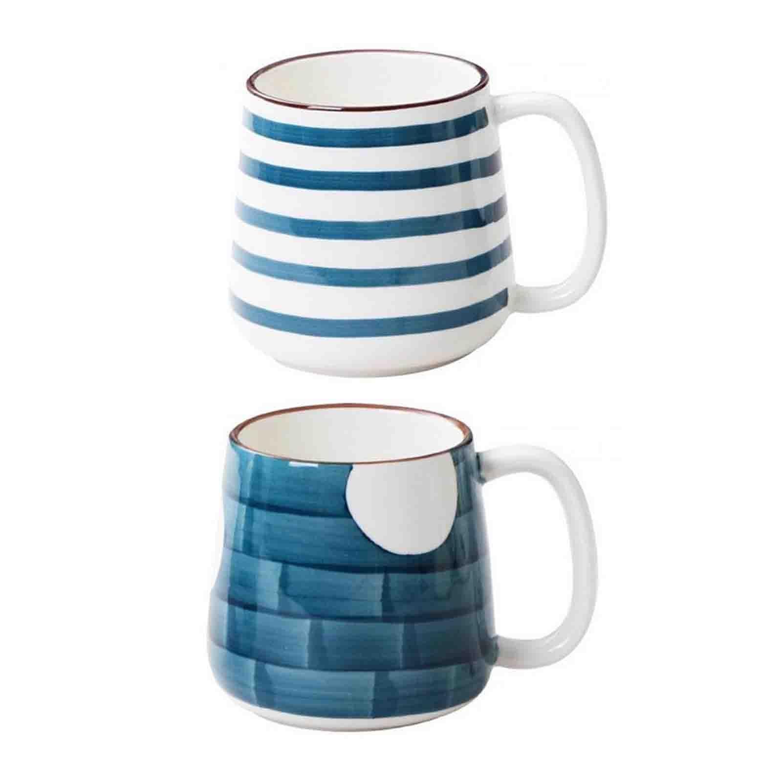 2pcs Father's Day Gift Mug with Handle 480ml Hand Painted Mug for Dad