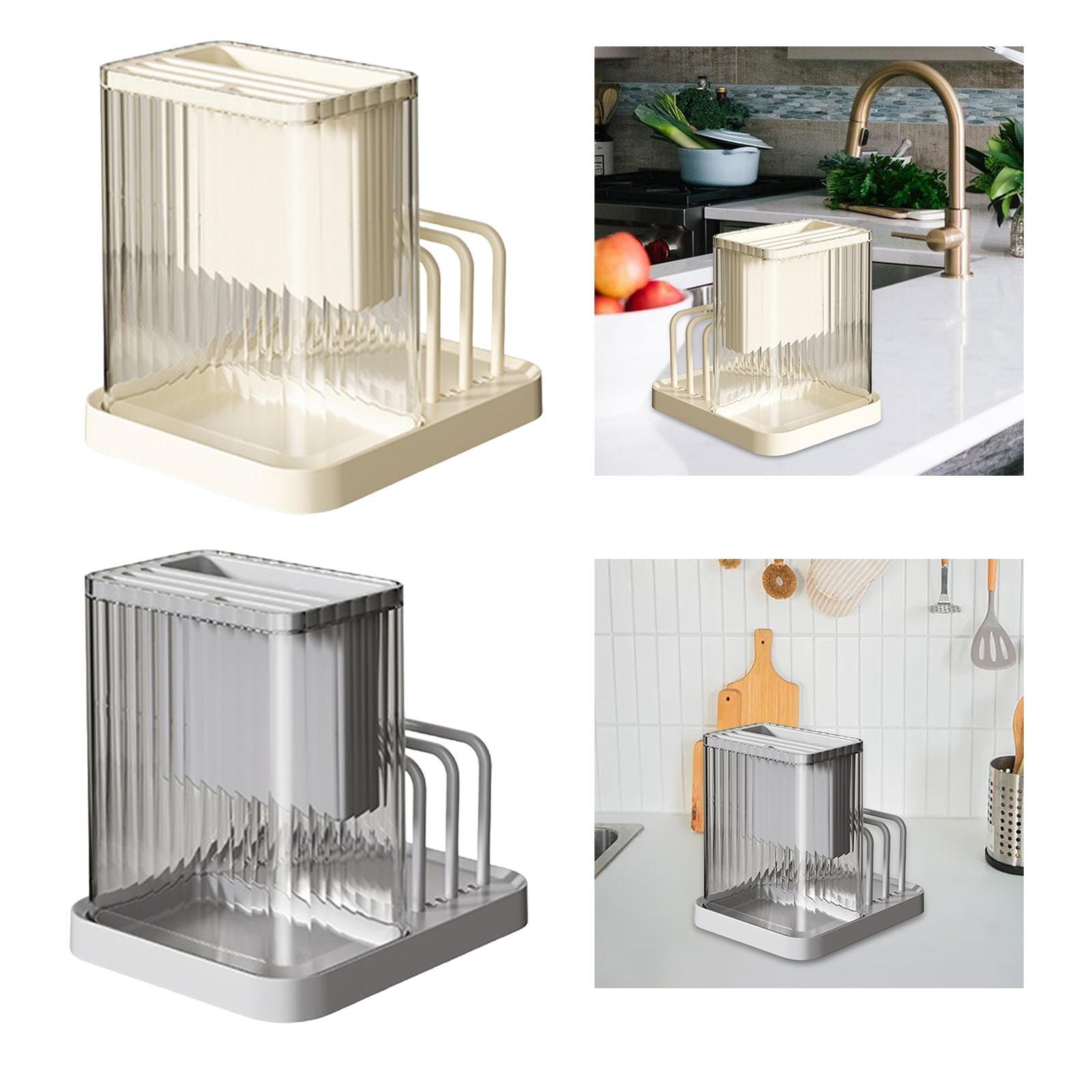 2xPot Lids Organizer,Multipurpose Knives Drying Rack for Cabinet and Kitchen