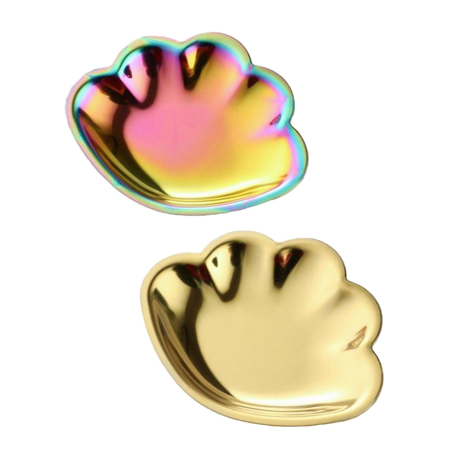 2pcs Jewelry Dish Tray Store Small Jewelry Metal Tray for Decor Home Women