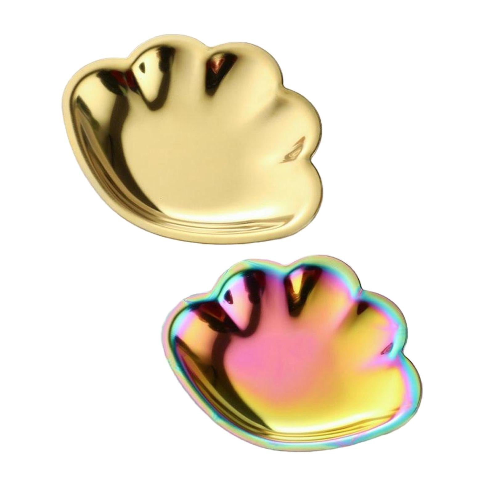 2pcs Jewelry Dish Tray Store Small Jewelry Metal Tray for Decor Home Women