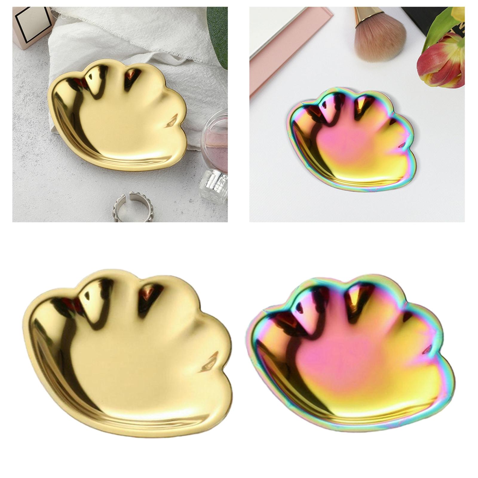 2pcs Jewelry Dish Tray Store Small Jewelry Metal Tray for Decor Home Women