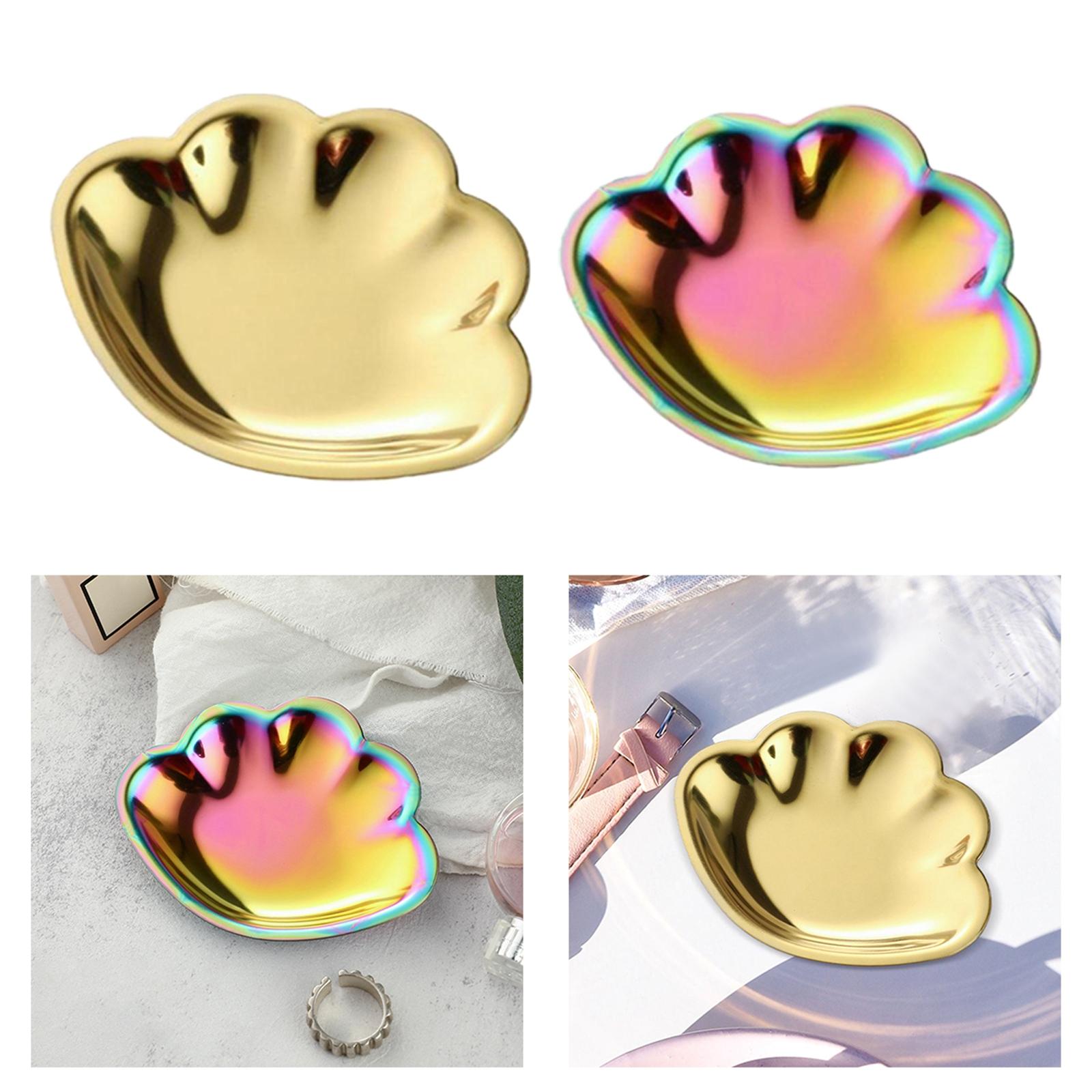 2pcs Jewelry Dish Tray Store Small Jewelry Metal Tray for Decor Home Women