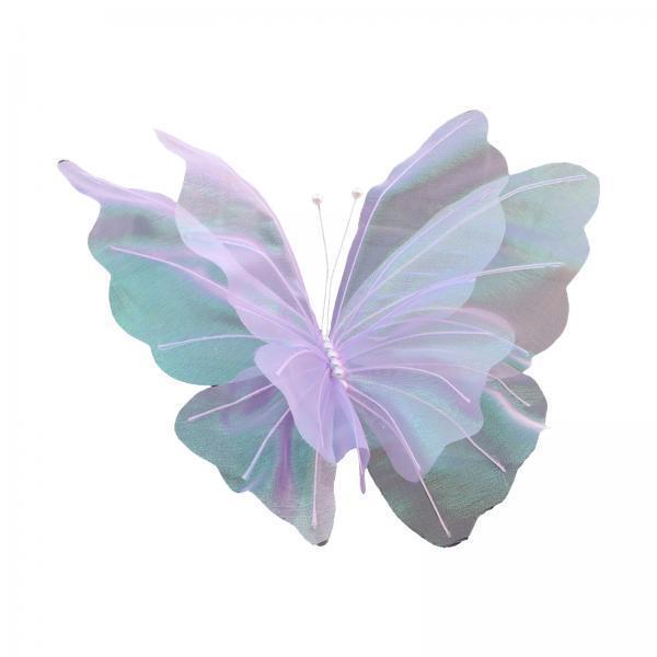 2xSilk Yarn Artificial Butterfly Giant Gauze Fake Butterfly for Wedding Crafts Violet