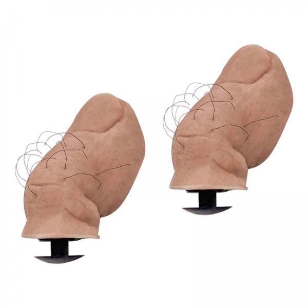3x2Pcs 3D Funny Toe Clogs Charms Creepy Shoes Decorations for Props DIY Cosplay Hairy