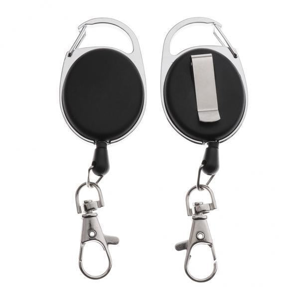 6x2 Pieces Retractable Keychain Key Ring Recoil Pull Reel Belt Clip