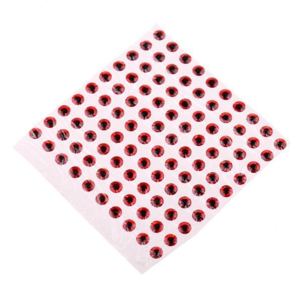 6x100pcs 4mm Eyes 3D Holographic Fishing Lure Eyes Fly Tying Red