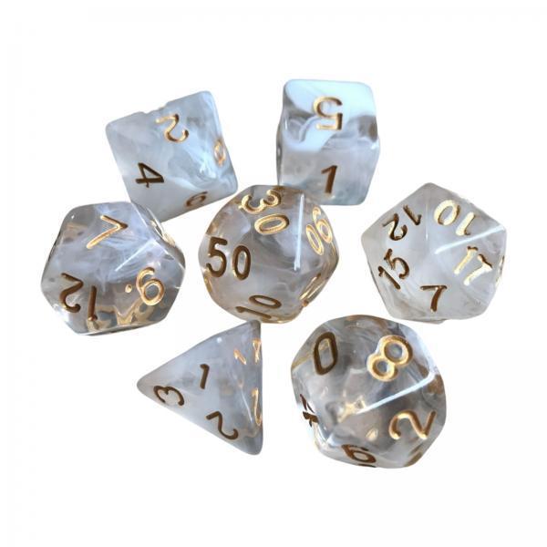 6x7Pcs Polyhedral Dice Party Role Playing Game Dice Game White