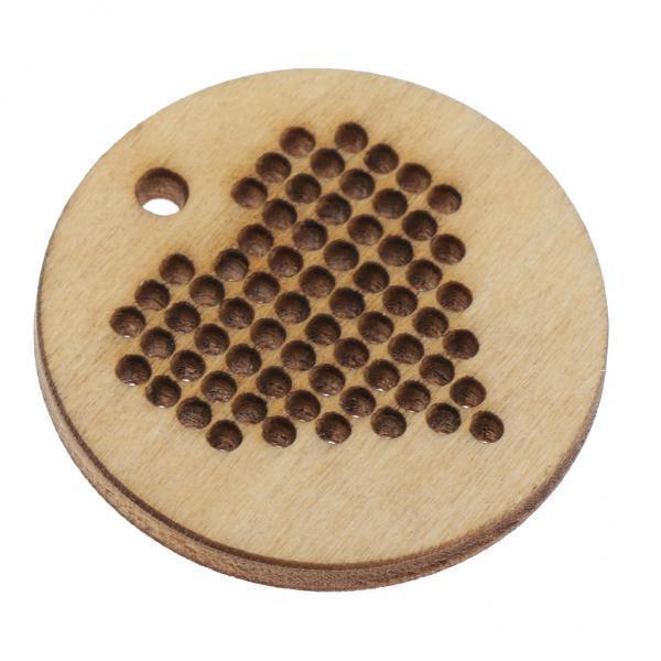 6xDIY Wooden Shapes Heart Shaped Blank Pendant for Counted Cross Stitch Kit