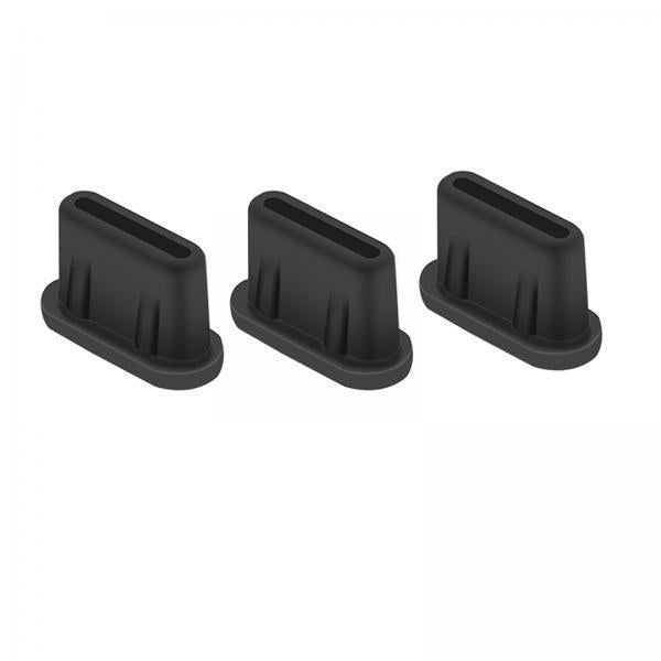 6x3x Type c Charger Cover Silicone Dust Plug Phone Accessories Black