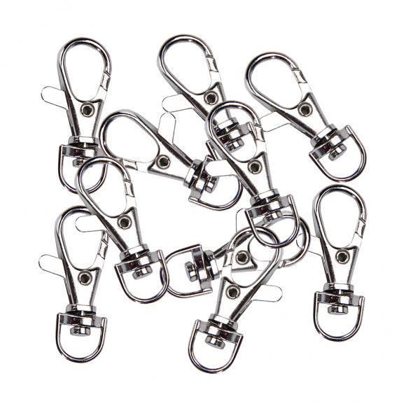 5x10 Pieces Silver Swivel Clasps Lanyard Snap Hook Lobster Claw Clasp Findings