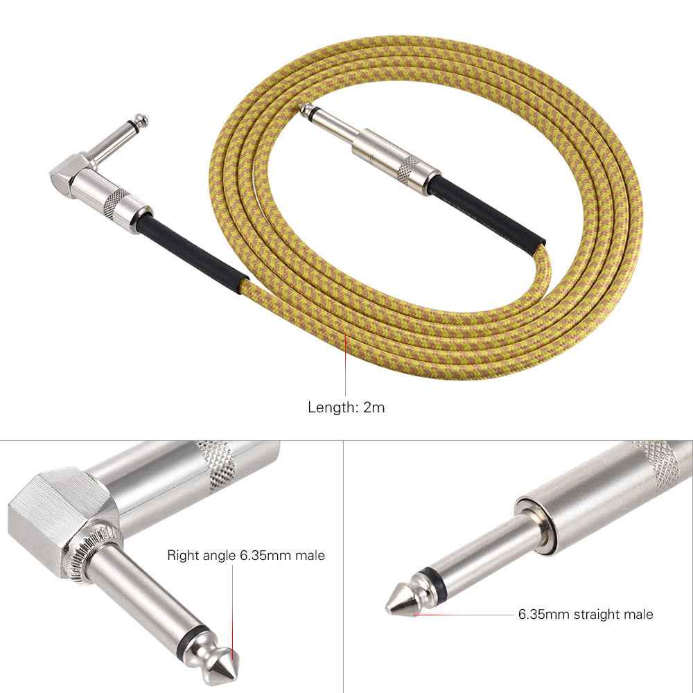5M 6.35mm Metal Guitar Audio Extension Cable, Male to Female Pure Copper Instrument Cable for Electric Guitar, Bass, Amplifier, Mixer & Sound Card